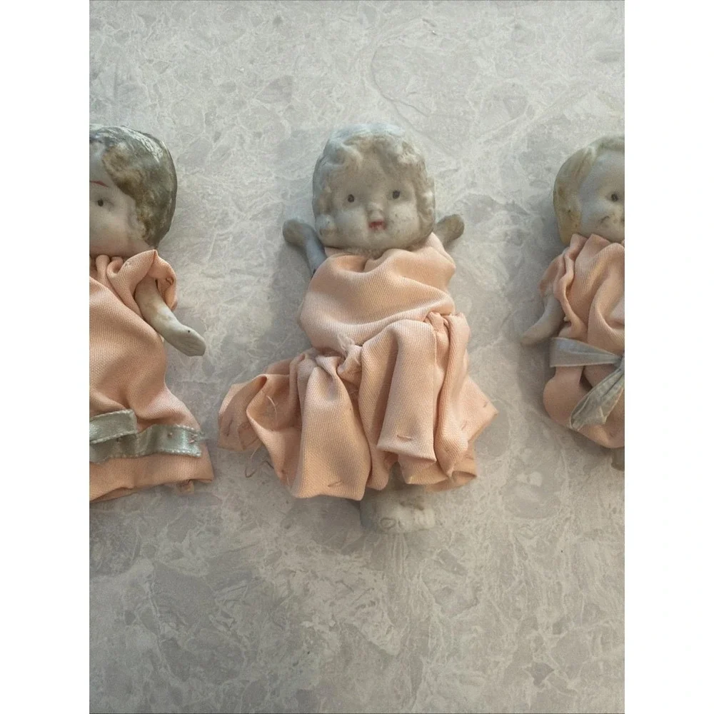 Small Porcelain Antique Dolls Set Of 3